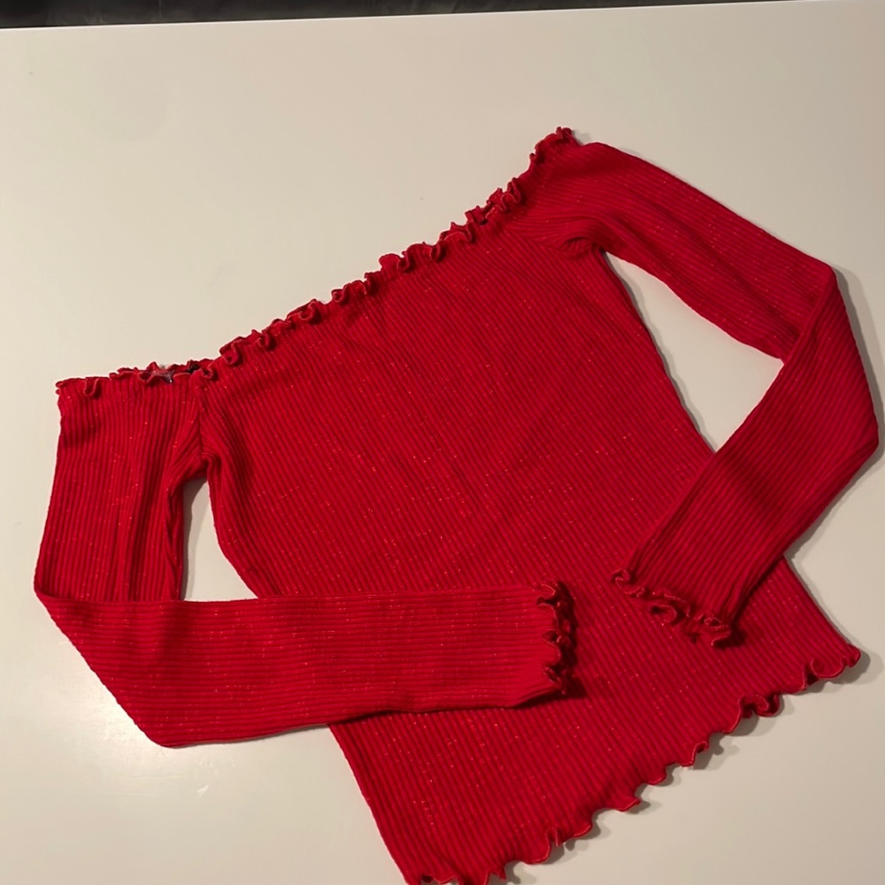 Mendocino off-shoulder red top